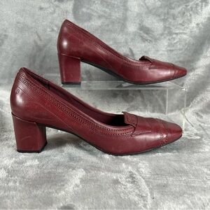 ROCKPORT Adiprene Pumps Shoes Womens Burgundy Red 8 M Heels Wear to Work EUC